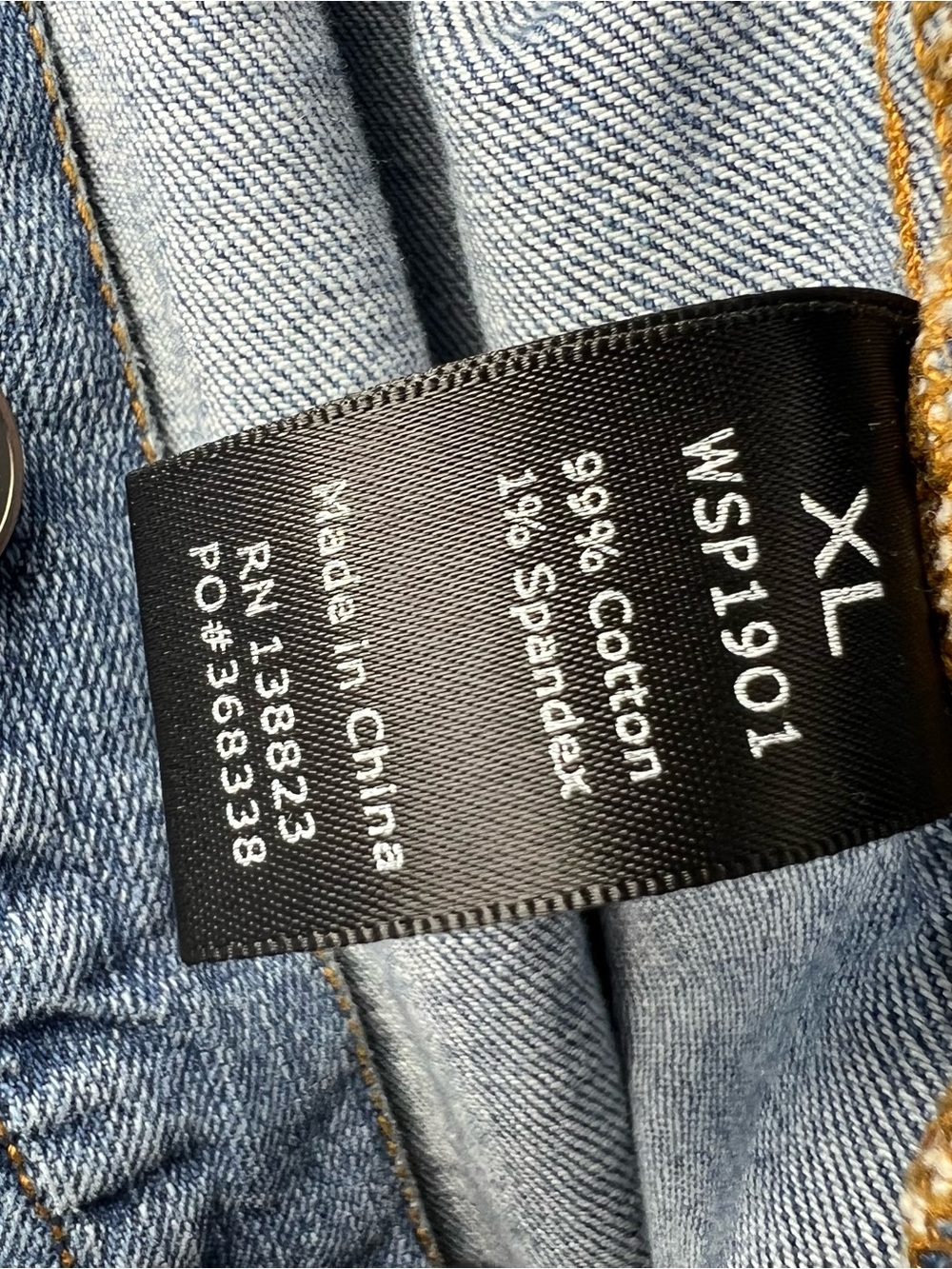 Shyanne XL Blue Denim Jean Jacket Raw Frayed Hem Western Cowgirl Distressed Crop - Picture 4 of 5